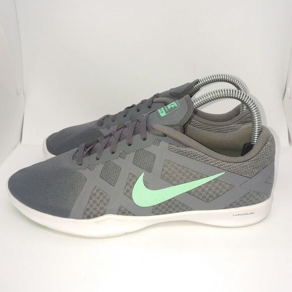 Nike Lunar Lux‎ TR Training Sneakers Women's Size 8.5 Grey, Green - Picture 1 of 8